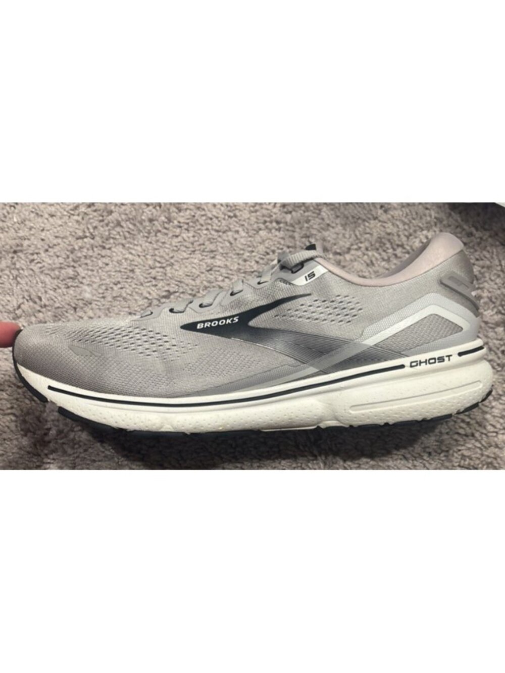 Brooks Ghost 15 Running Shoes Men's Size 12 D Gray Lace Up 1103931D098